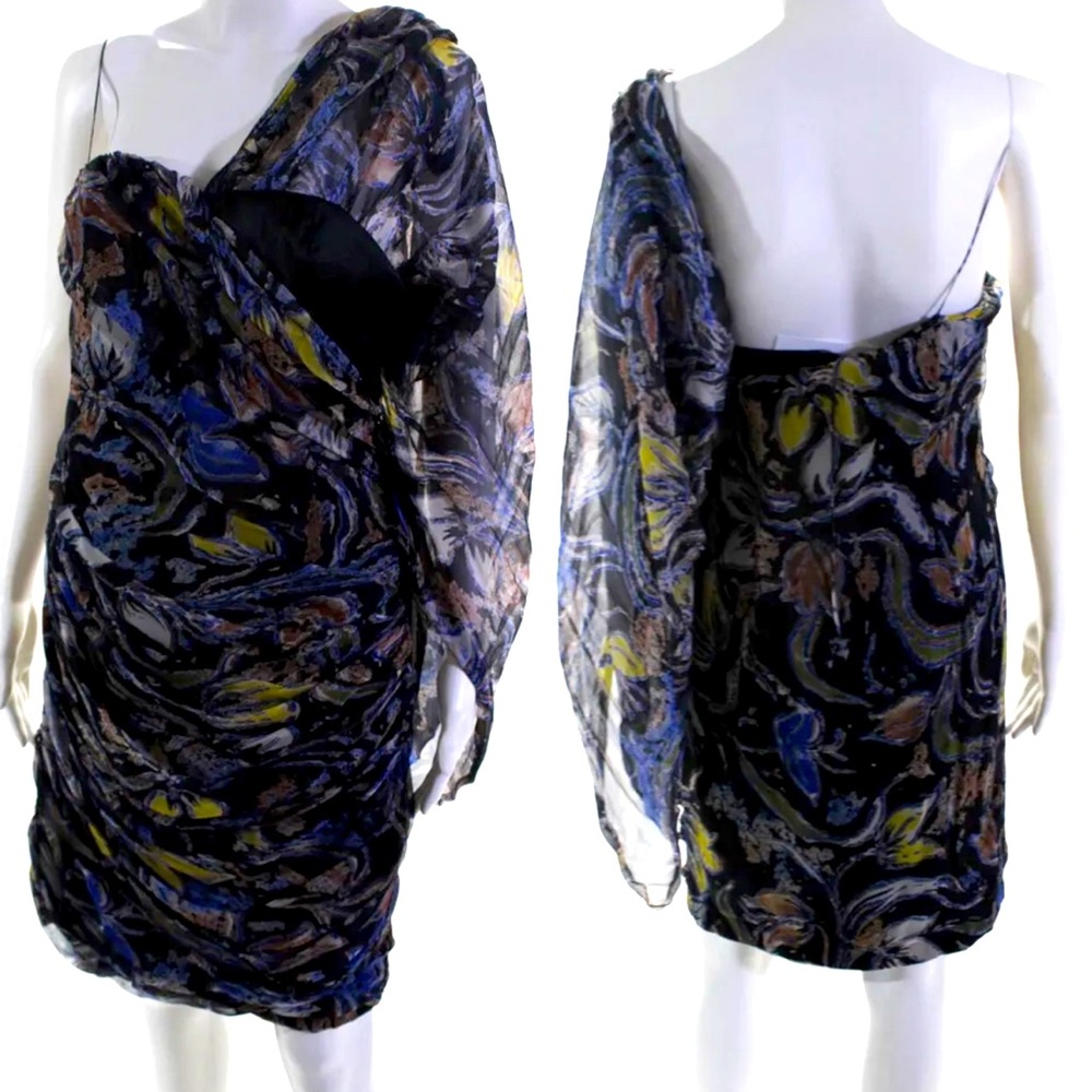 Holiday Sale ✨ BLUMARINE • Couture Floral Drapery Style Mini address • Sz 46/10